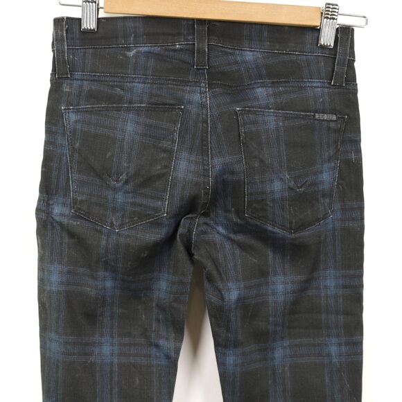 Hudson Nico Mid-Rise Super Skinny Plaid Jeans 24 - Picture 7 of 10